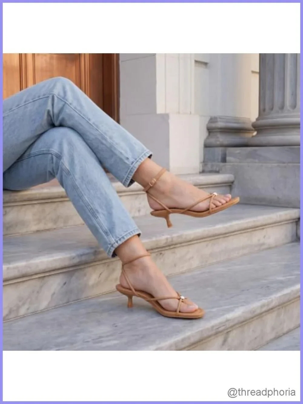 Strappy Kitten Heels for Women Open Toe Low Heel Dress Sandals Ankle Strap